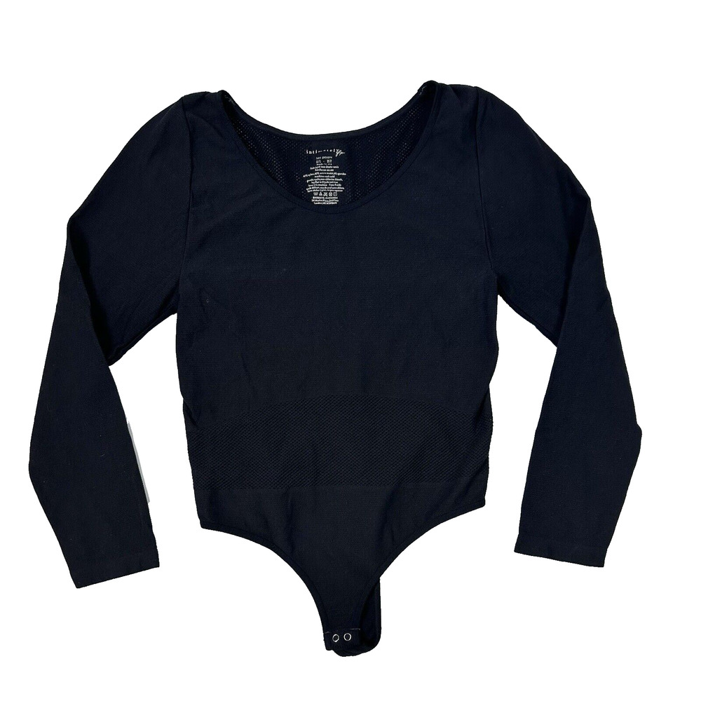 NWOT! Intimately Free People 3/4 Sleeve Bodysuit Mesh Back Black Size XS/S
